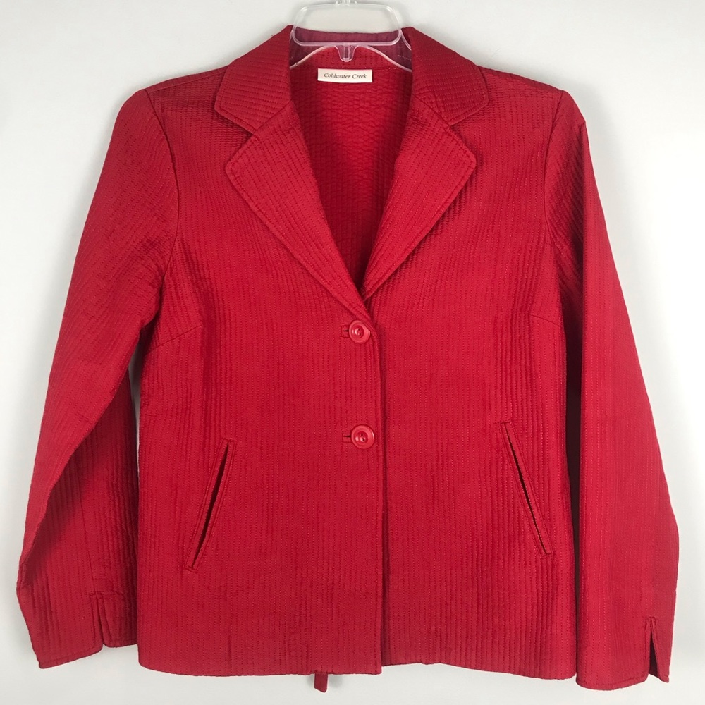 * Coldwater Creek Quilted Red Button Jacket